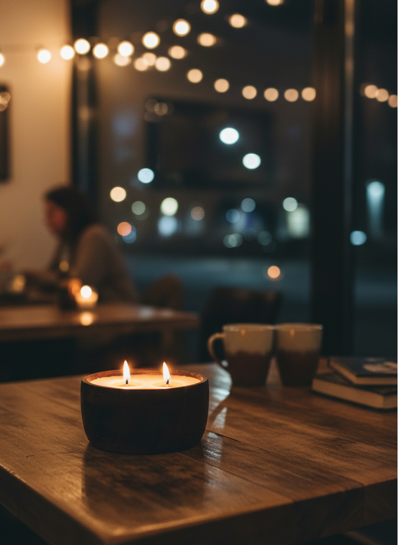 Recipiente mediano en madera redondo