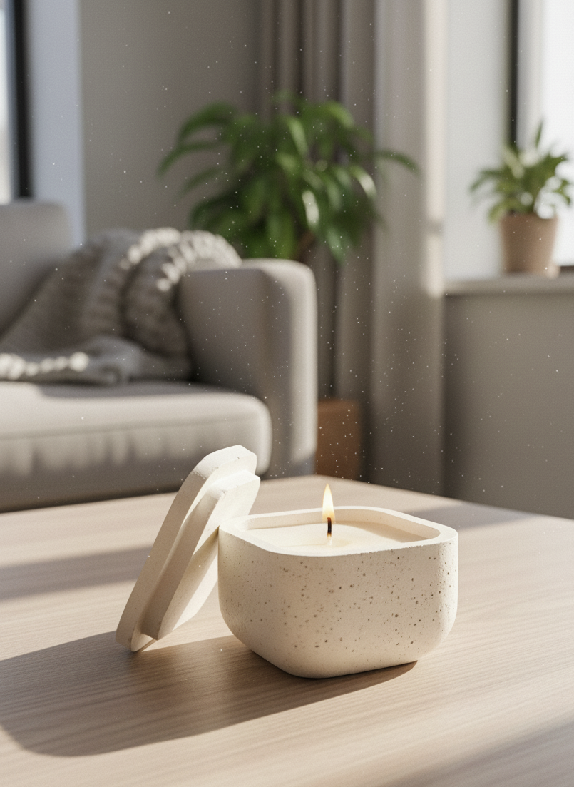 Recipiente pequeño cuadrado liso con tapa