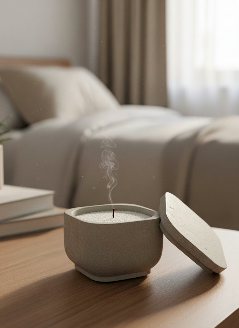 Recipiente pequeño cuadrado liso con tapa