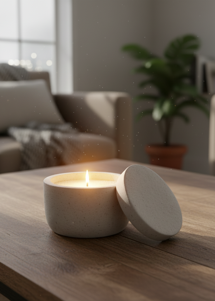 Recipiente pequeño redondo liso con tapa