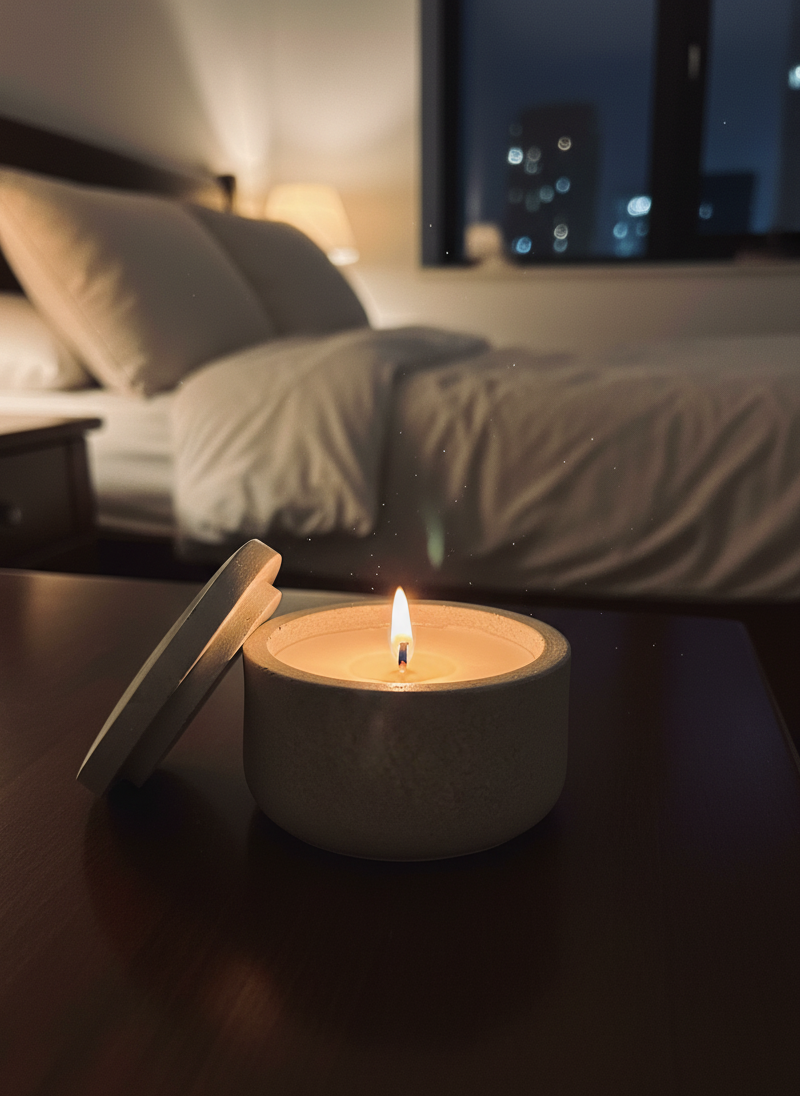 Recipiente pequeño redondo liso con tapa