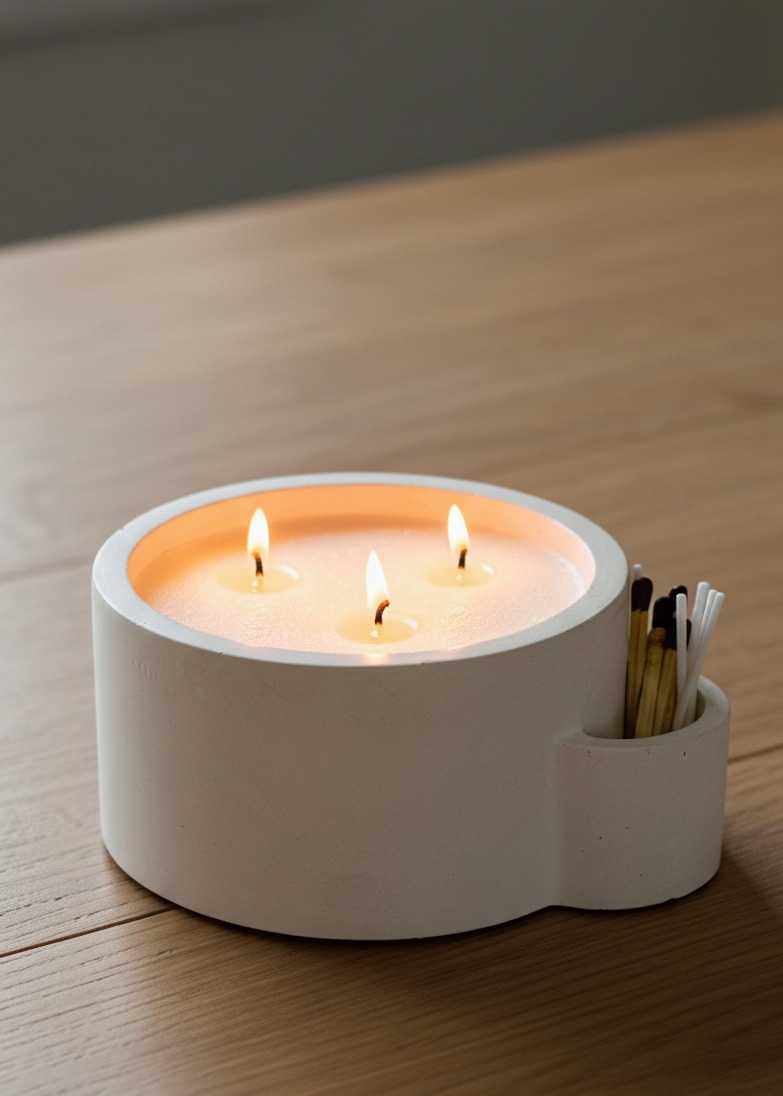 Recipiente mediano redondo con portapabilos