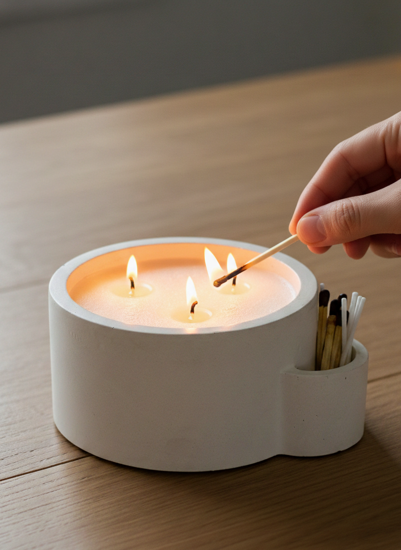 Recipiente mediano redondo con portapabilos