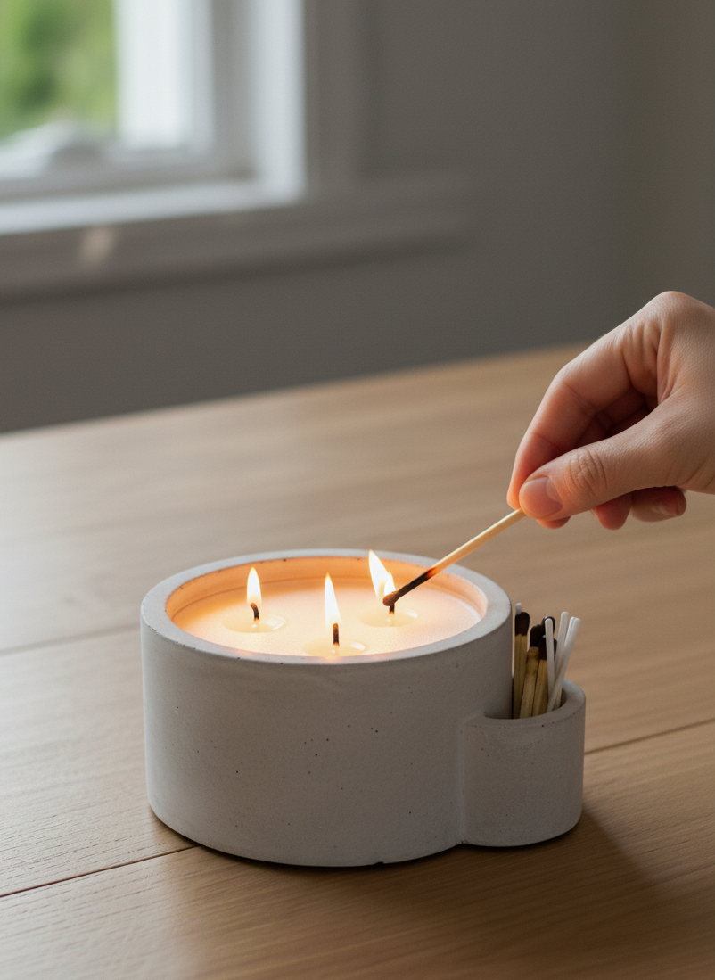 Recipiente mediano redondo con portapabilos