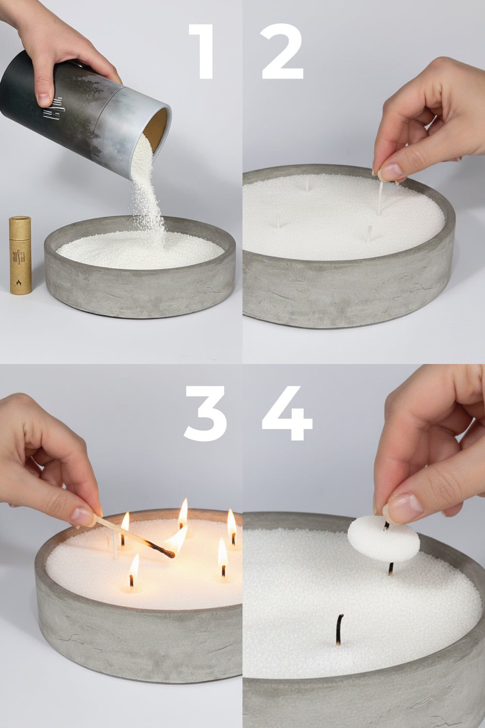 Recipiente mediano redondo con textura y tapa