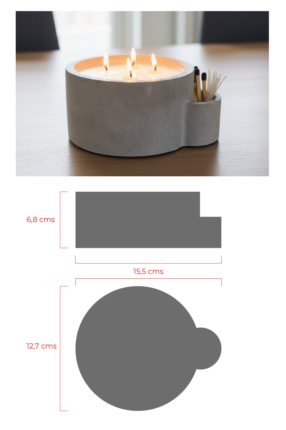 Recipiente mediano redondo con portapabilos